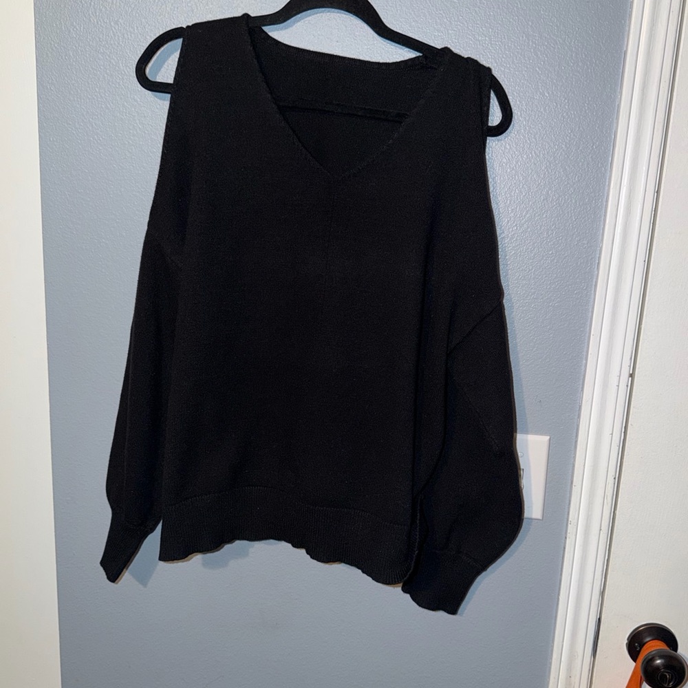 Black V-Neck Women's Sweater